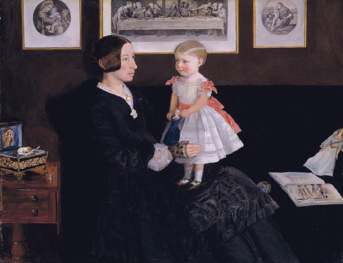 Sir John Everett Millais Mrs James Wyatt Jr and her Daughter Sarah oil painting image